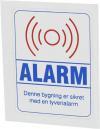 Alarmskilt for tyverisikring - selvklæbende alarmskilt